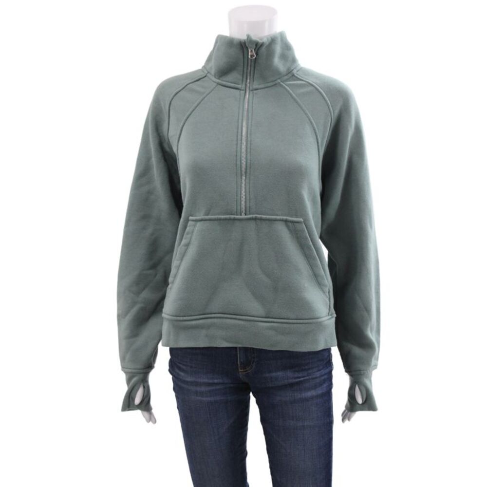 Danskin Womens Green Pullover Hoodie Crew Neck Long Sleeve Size M